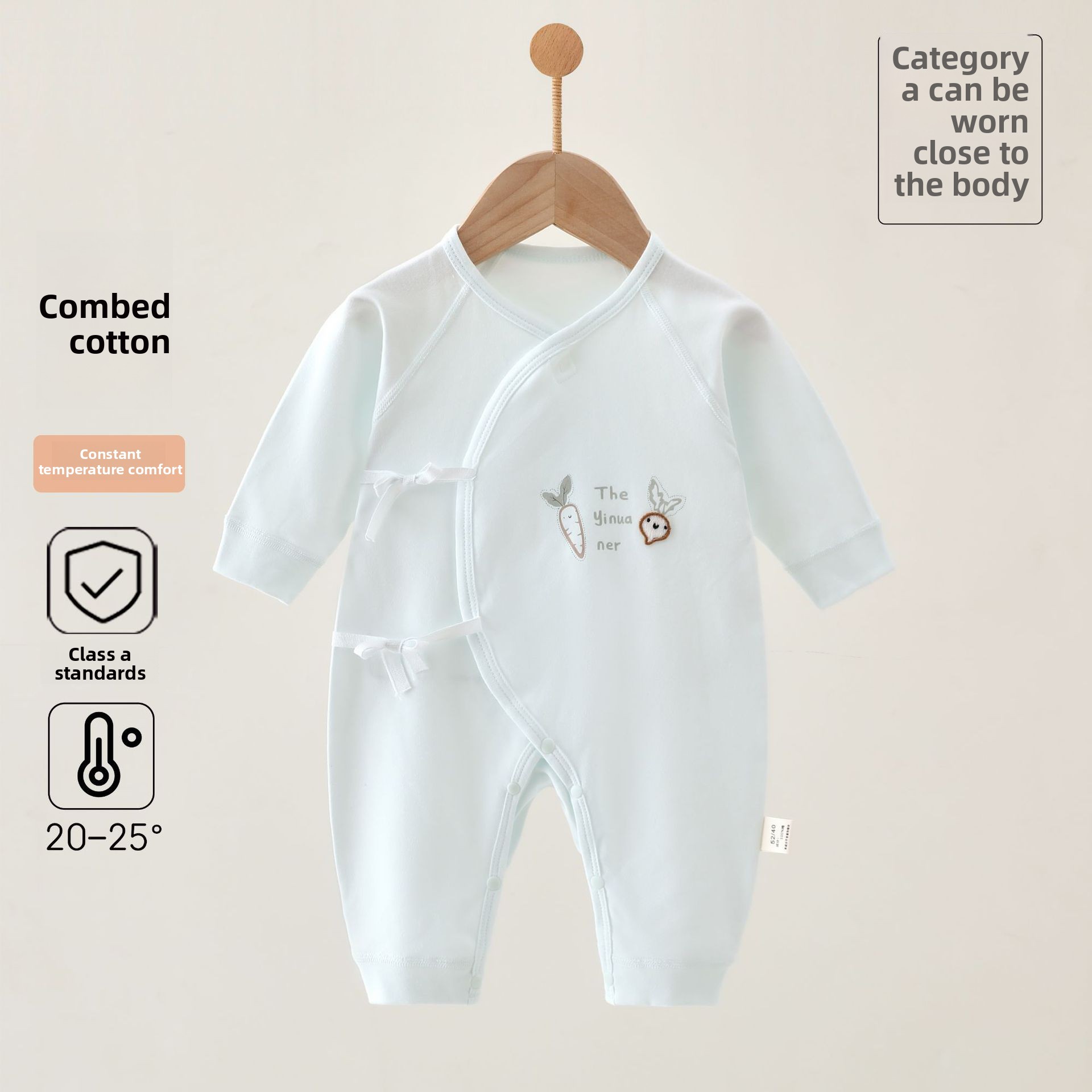 Baby-Schmetterlingskleidung, Bauchschutz, bequemer Samt, bügellose Baby-Geburtskleidung aus reiner Baumwolle, Krabbelkleidung, langärmeliger Vier-Jahreszeiten-Jumpsuit_voghion.com
