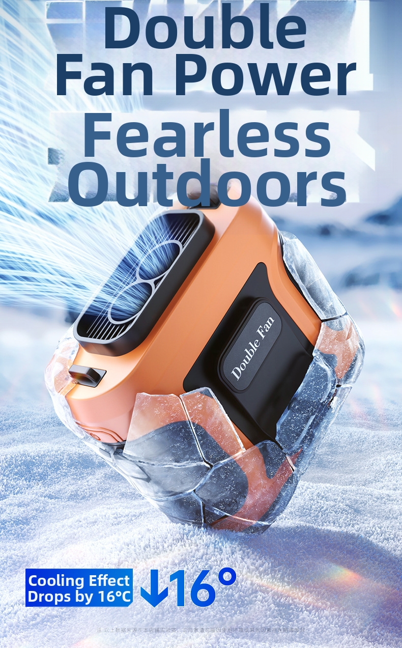 Waist Hanging Fan Portable Cooling Device For Outdoor Construction_voghion.com