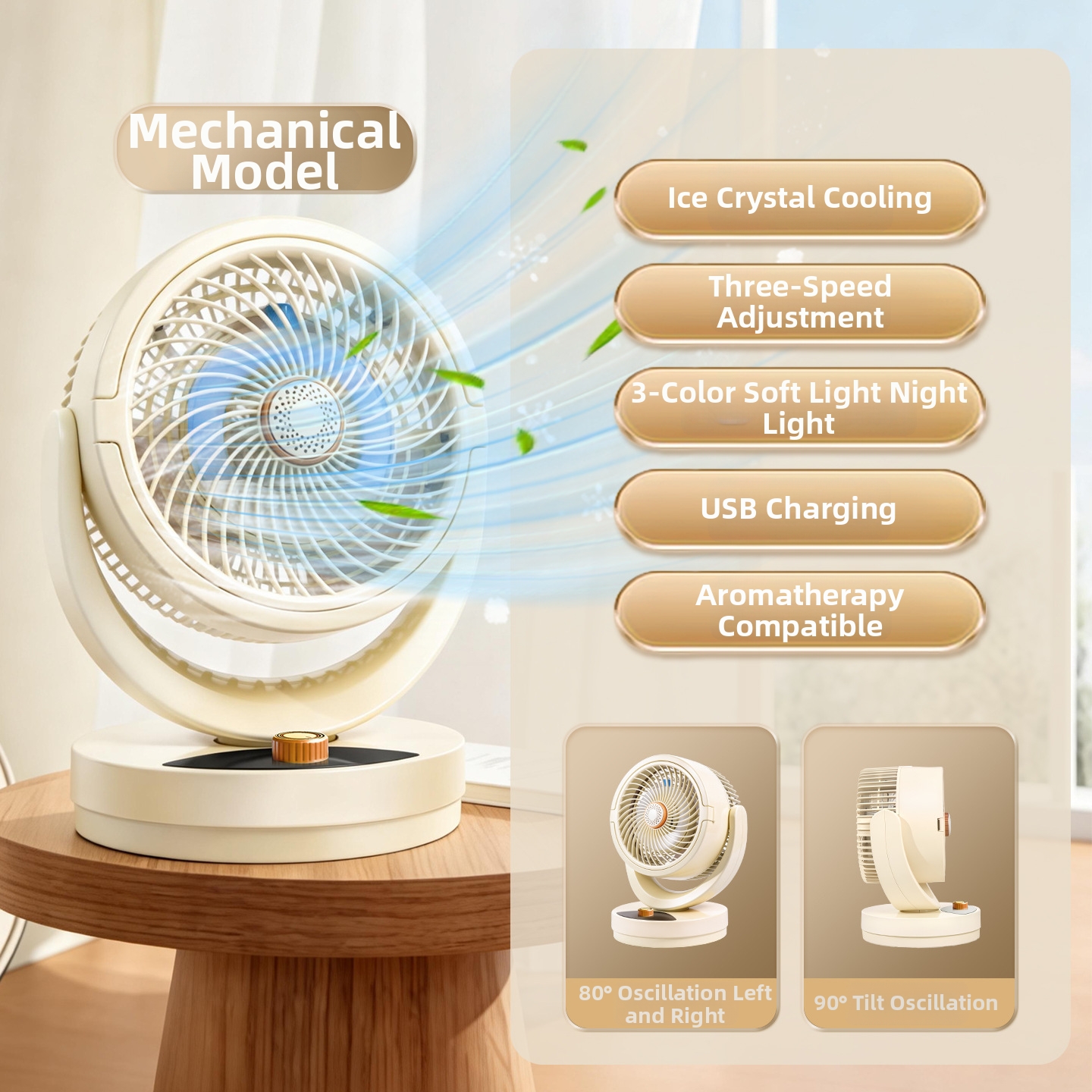 Wiederaufladbarer USB-Tischventilator mit Kühlfunktion_voghion.com