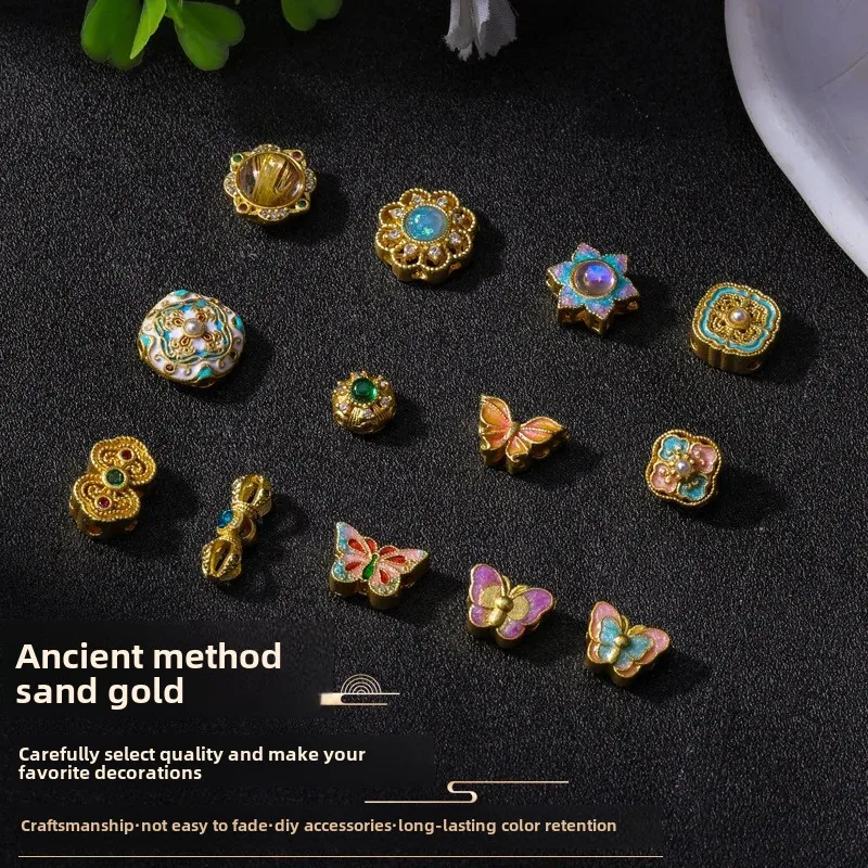 Qiangfeng Sand King Kong Pesting Butterfly Destiny Factory Spot Possessing Alloy Drip Oil imitation Gem Equipment Material