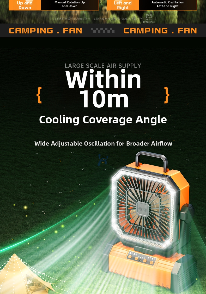 Ventilatore da campeggio portatile con lunga durata per outdoor_voghion.com