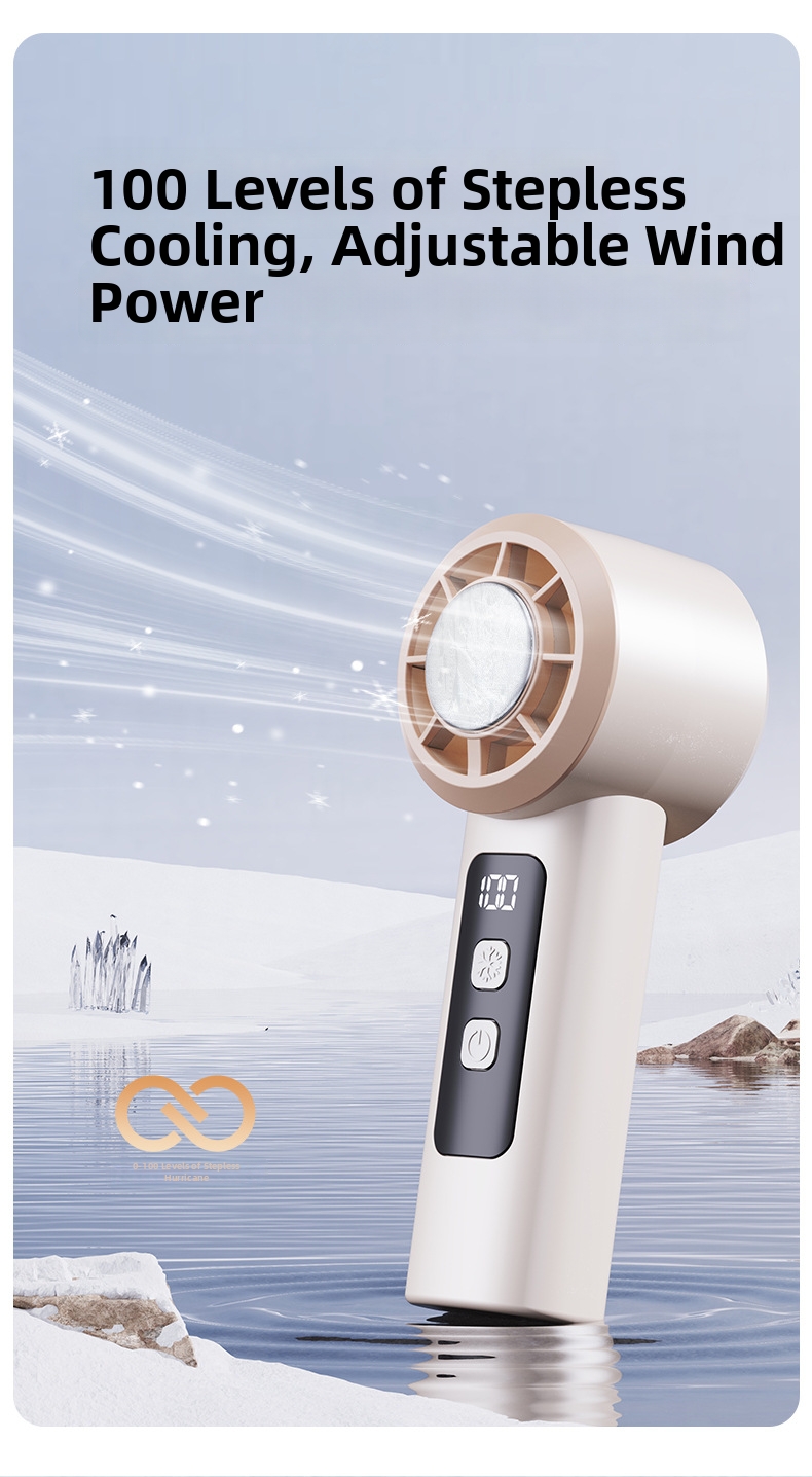 Handventilator Tragbar Usb Wiederaufladbar Mit Digitalanzeige_voghion.com