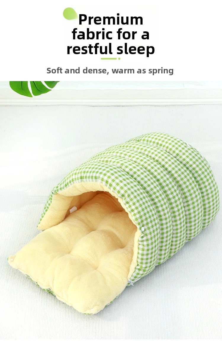 Lit pour chat fermé grotte douillette hiver lavable_voghion.com