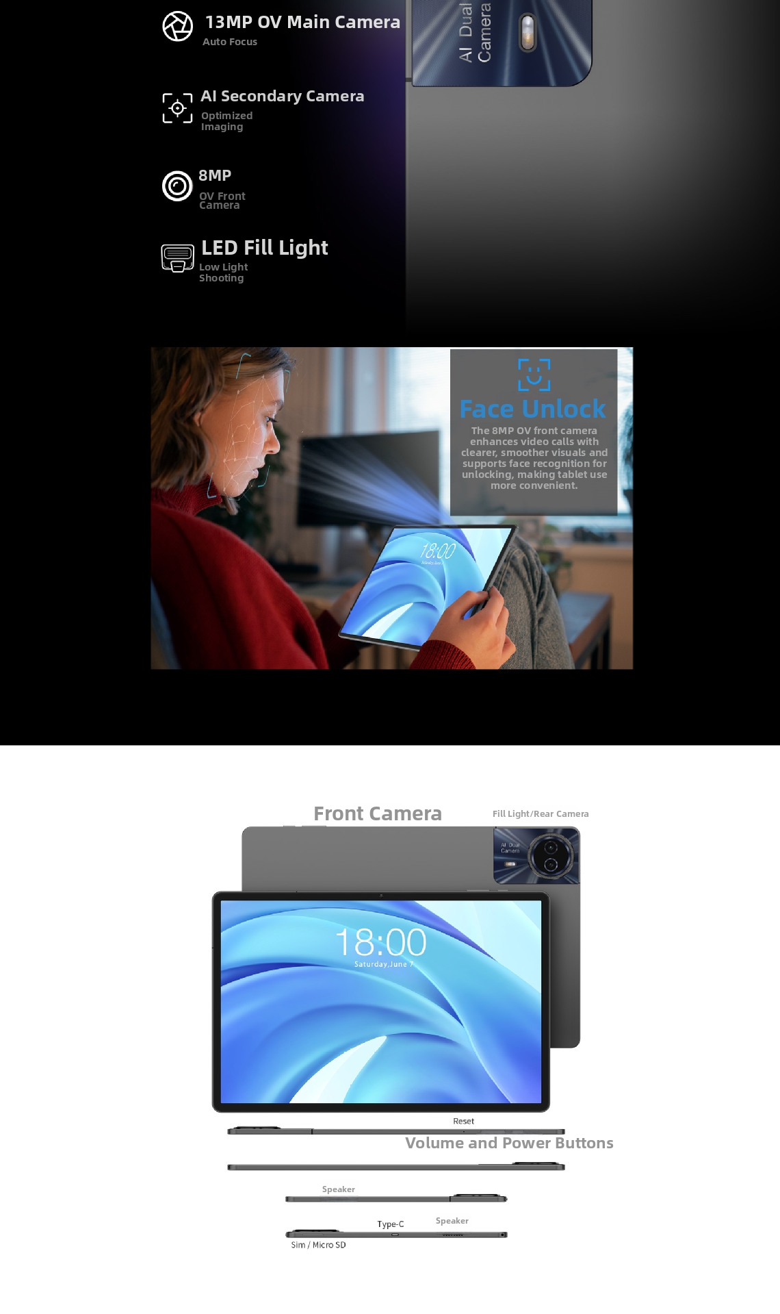 T50HD Tablet PC 11 Inch 6+256G With Calling Functionality Computer & Office Tablet_voghion.com