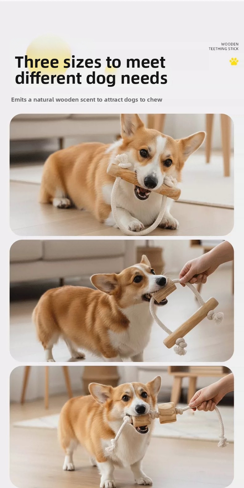 Kaffeefarbenes Holzspielzeug Für Hunde Und Robuster Kauspielzeug_voghion.com