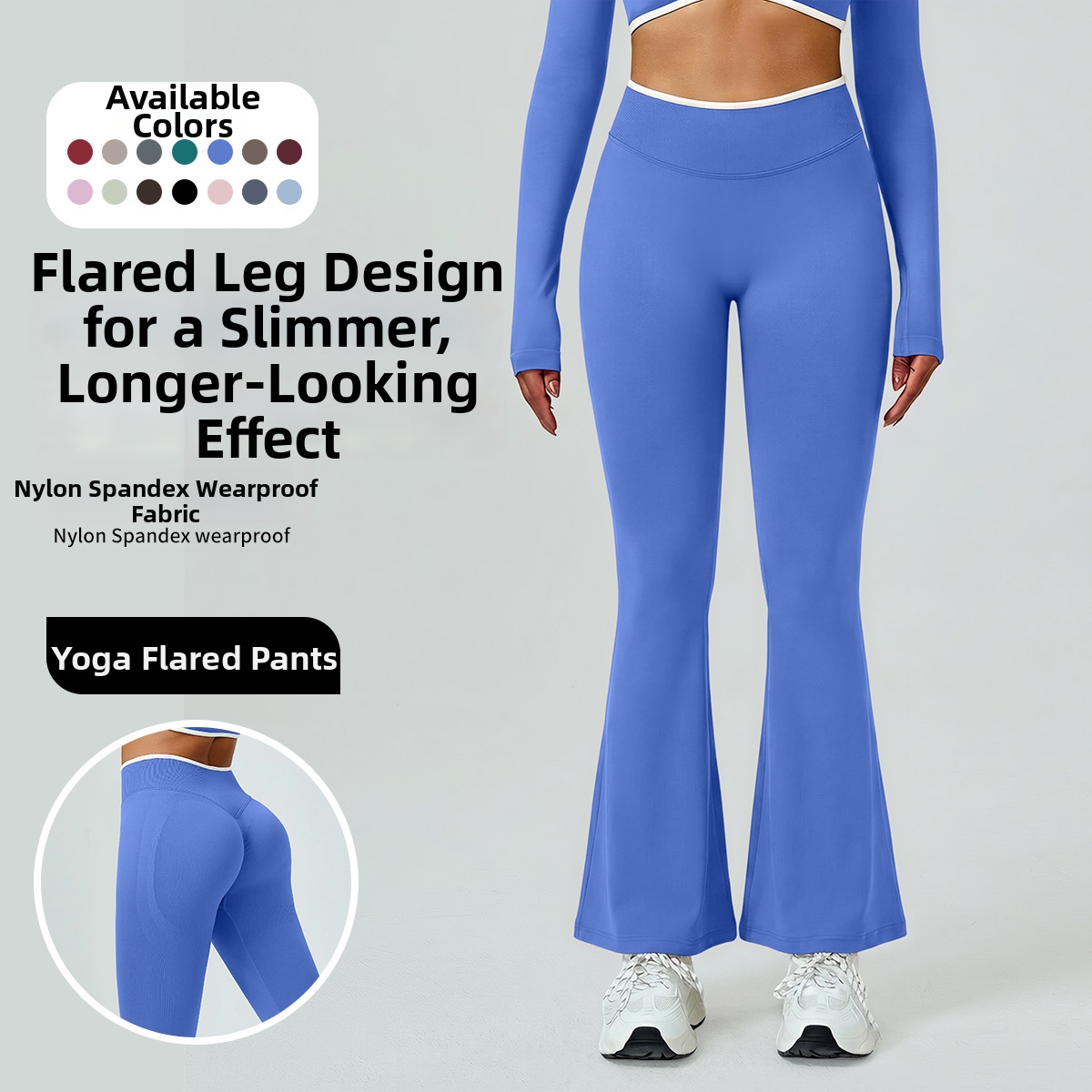 Teveo High Elasticity Yoga Pants Seamless Quick Drying Flared Design Lifting Slimming Figure Perfect For Running Sports Fitness_desvips.com