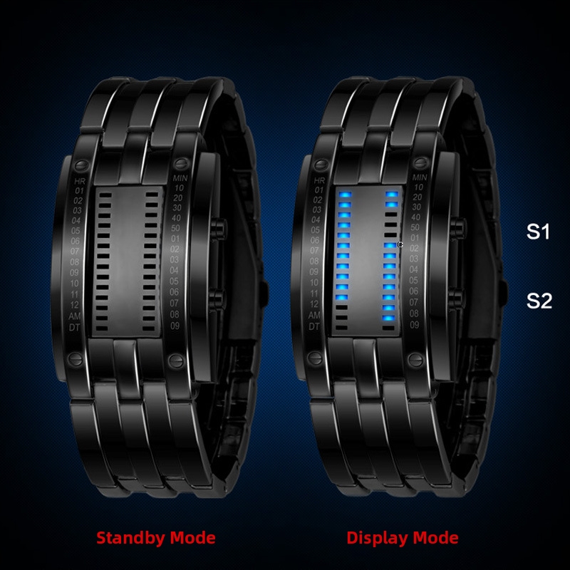 Montre LED tendance rétro créative étanche unisexe pour homme et couple_voghion.com
