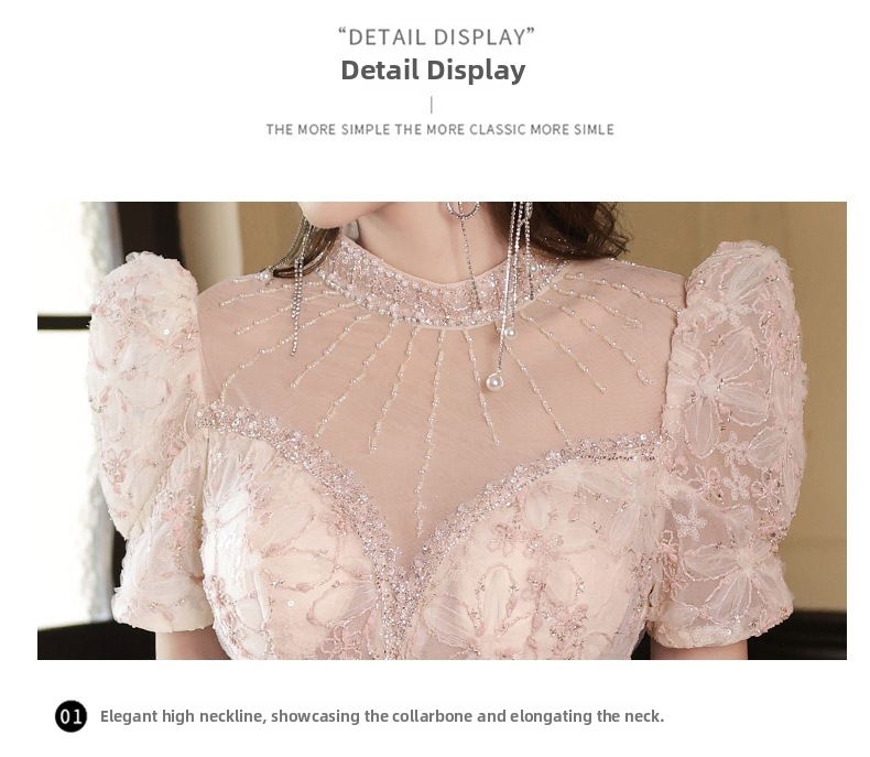 Women's Long Evening Gown Elegant Light Luxury Niche Design Perfect For Birthday Hosts And Runway Shows_ecoleips.com