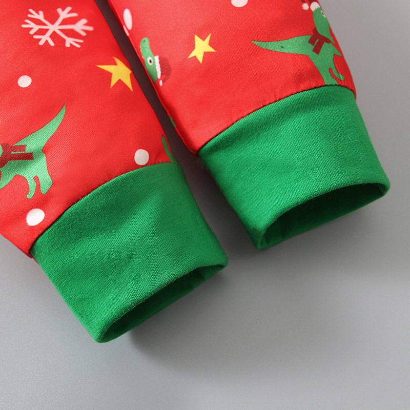 Ensemble deux pièces garçon motif dinosaure noël_voghion.com