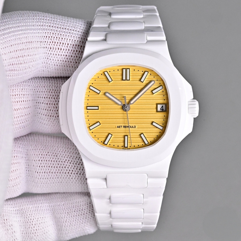 Black and white ceramic watch Nautilus all-ceramic waterproof mechanical watch fully automatic mechanical men's watch