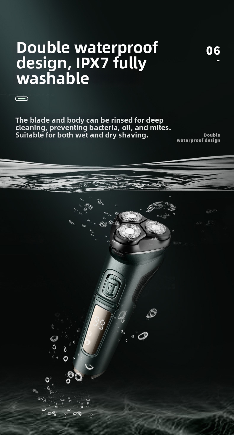 Electric Shaver For Men With Digital Display And Three Blades_voghion.com