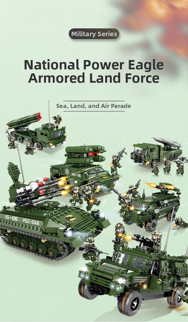 Educational Building Block Models Compatible With Military Aircraft Carrier Tank Airplane Destroyer Small Particle Toy For Kids_voghion.com