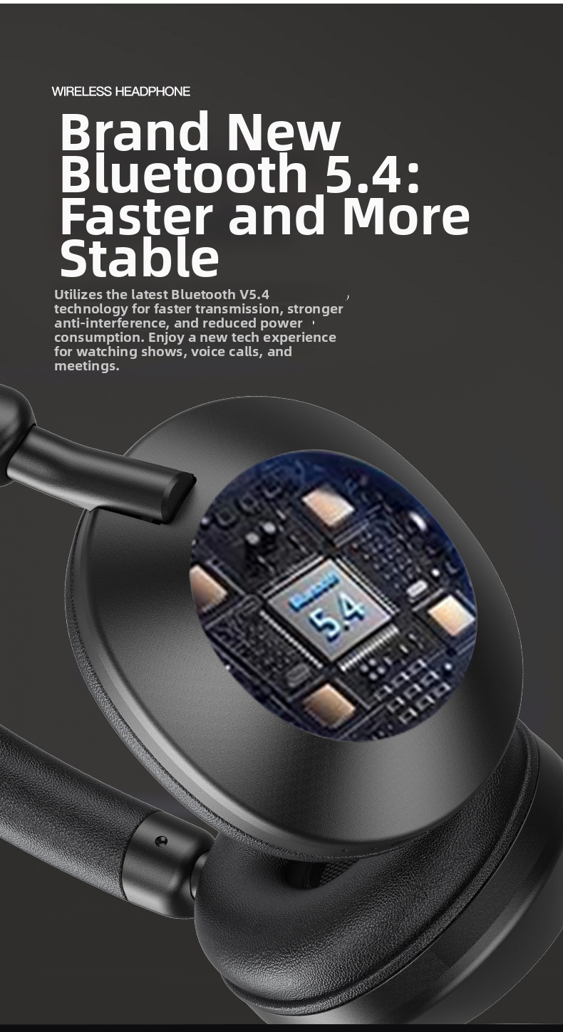 HN-8806 Wireless Bluetooth Headphones – Hi-Fi Stereo, FM Radio, Foldable Design, 20H Playtime (Black/Khaki/Blue/Green/Pink)​_voghion.com
