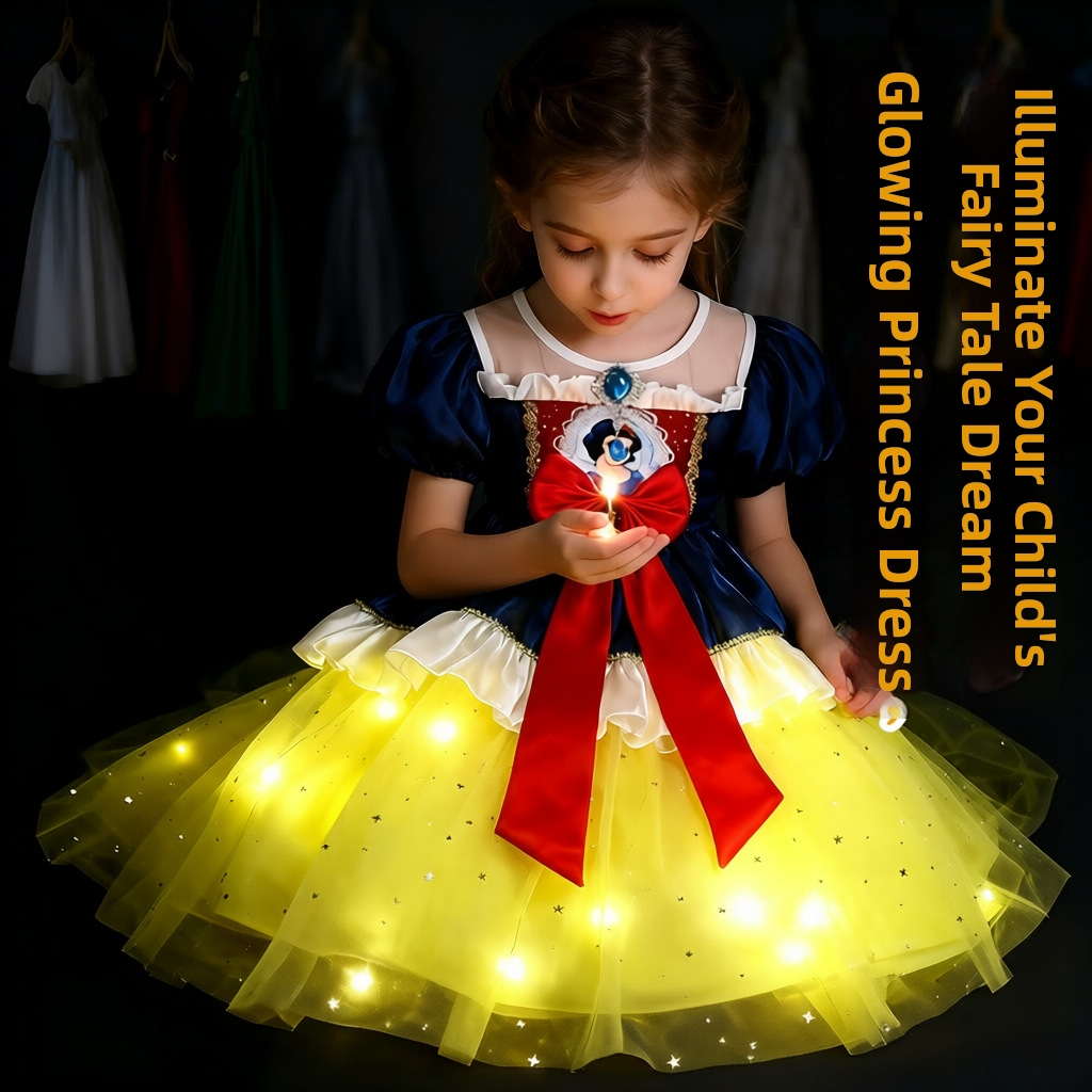 Robe Blanche-Neige pour enfants, jupe tutu, robe d'anniversaire d'été_voghion.com