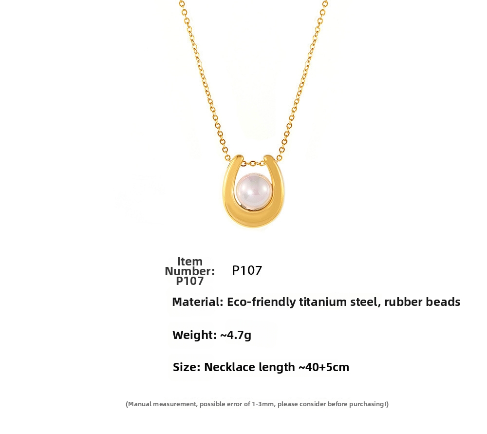 Collana con ciondolo a perla e cuore geometrico placcato oro_voghion.com
