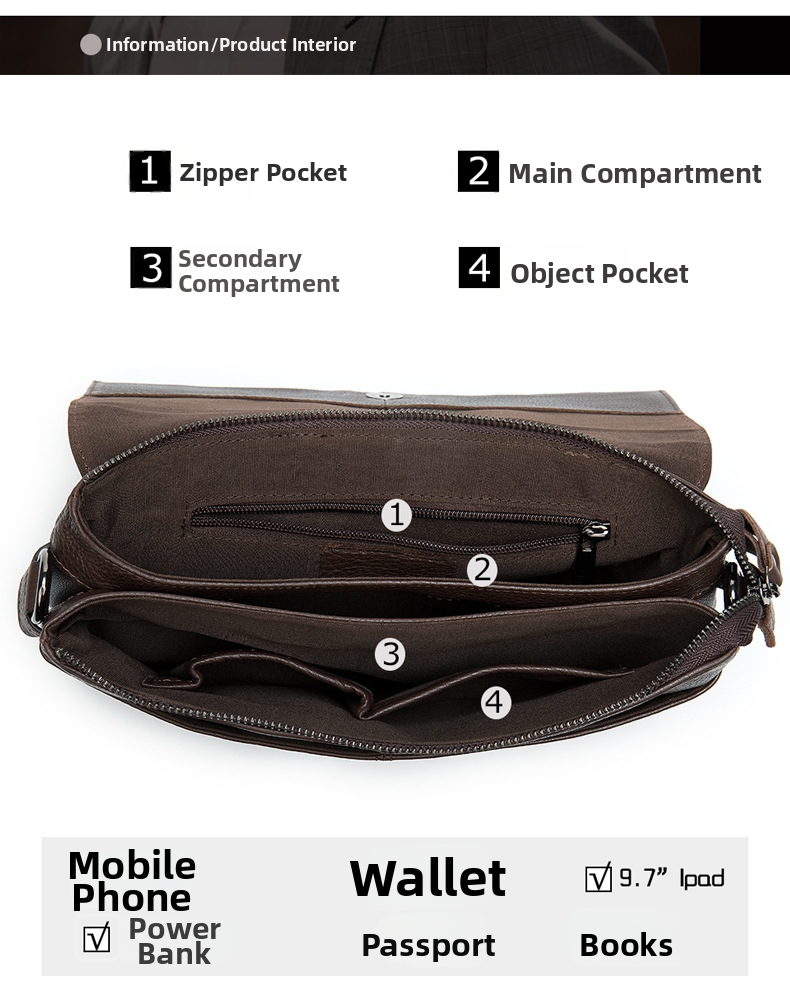 Men's Genuine Leather Bag Large Capacity Soft Multi-Functional Wristlet Retro Clutch Trendy Bag_voghion.com