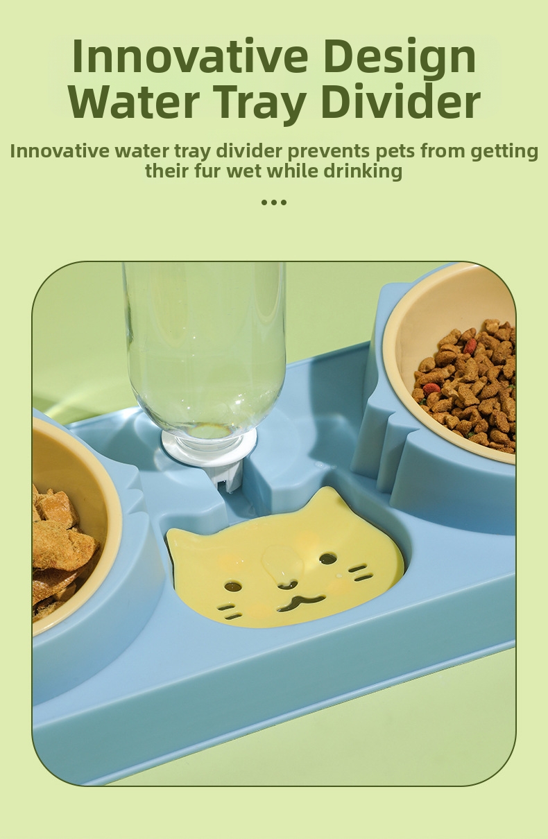 Double Bowl Pet Dish Automatic Feeder And Water Dispenser_voghion.com