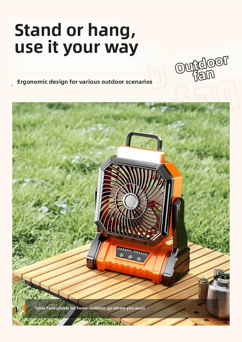 Draagbare campingventilator met usb oplaadbare accu en led lamp_voghion.com