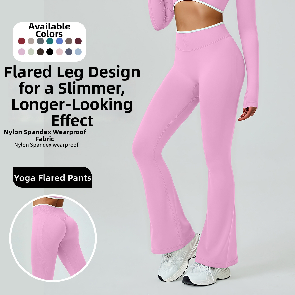 Teveo High Elasticity Yoga Pants Seamless Quick Drying Flared Design Lifting Slimming Figure Perfect For Running Sports Fitness_desvips.com