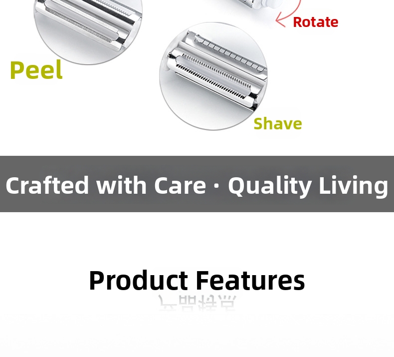 3 In 1 Vegetable Peeler Stainless Steel Rotary Peeler Slicer_voghion.com