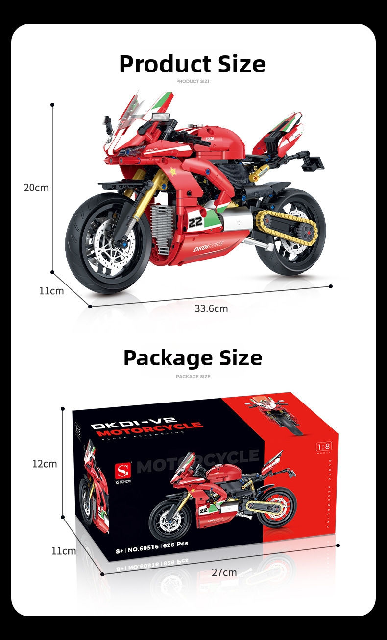 Moto en blocs de construction jouet pour garçon cadeau créatif_voghion.com