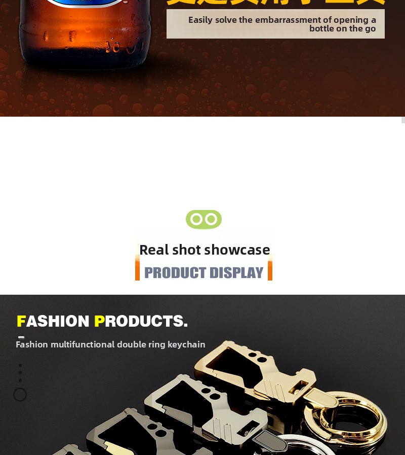 Multifunctional Bottle Opener Keychain Creative Car Key Pendant_voghion.com