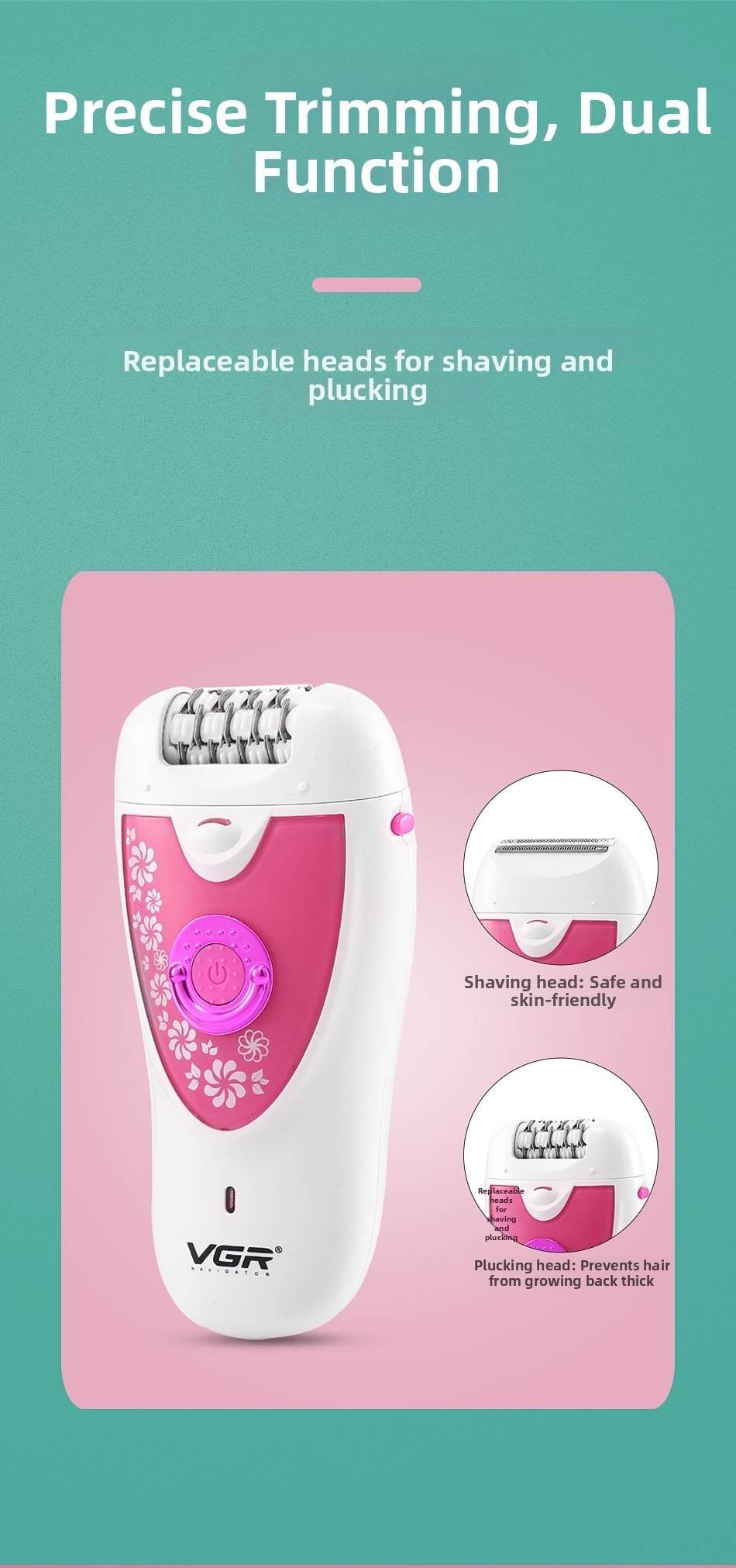 Elektrischer Epilierer Für Damen Mit Schmerzfreier Haarentfernung_voghion.com