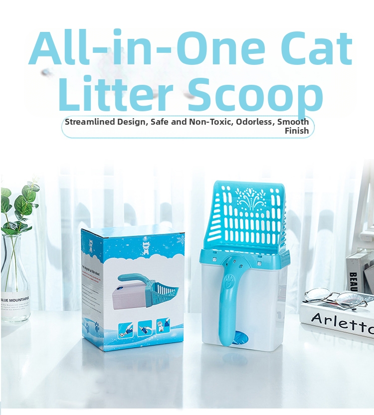 Afneembare kattenbakschep met opvangbak set_voghion.com