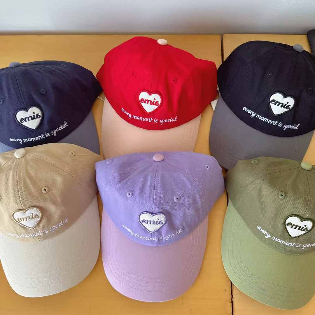 emis track韩国东大门帽子徐璐同款拼接刺绣棒球帽防晒鸭舌