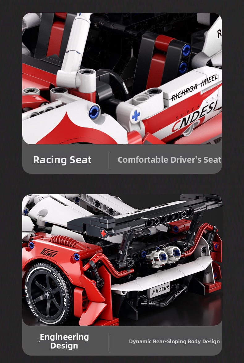 Remote Control Racing Car Building Blocks Plastic Model Kit_voghion.com