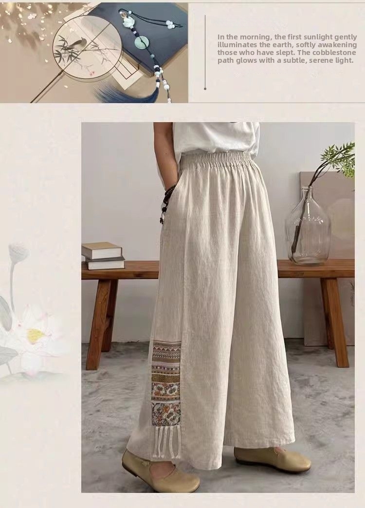 Women's Clothing Designer Brand Cut Label Niche Dad Pants For Women Retro Artistic Summer Cropped Pants Suitable_ecoleips.com