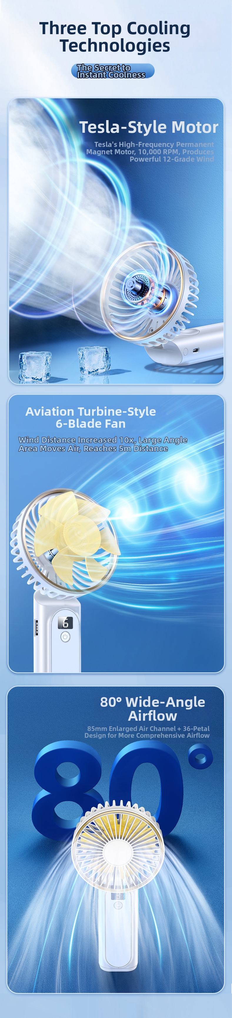 Handheld Mini Fan Portable Usb Desktop Neck Hanging Foldable Fan_voghion.com