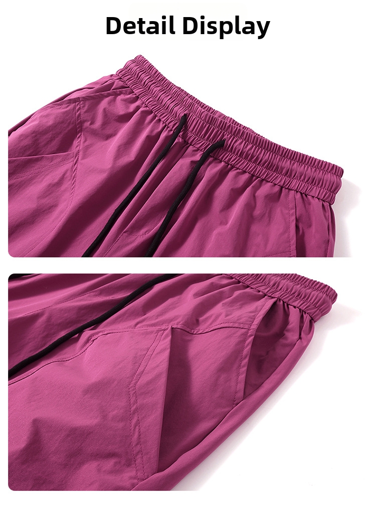 Men's Trendy Solid Color Patchwork Cargo Shorts Thin Breathable Fashionable Casual Five Point Pants_viptrois.com