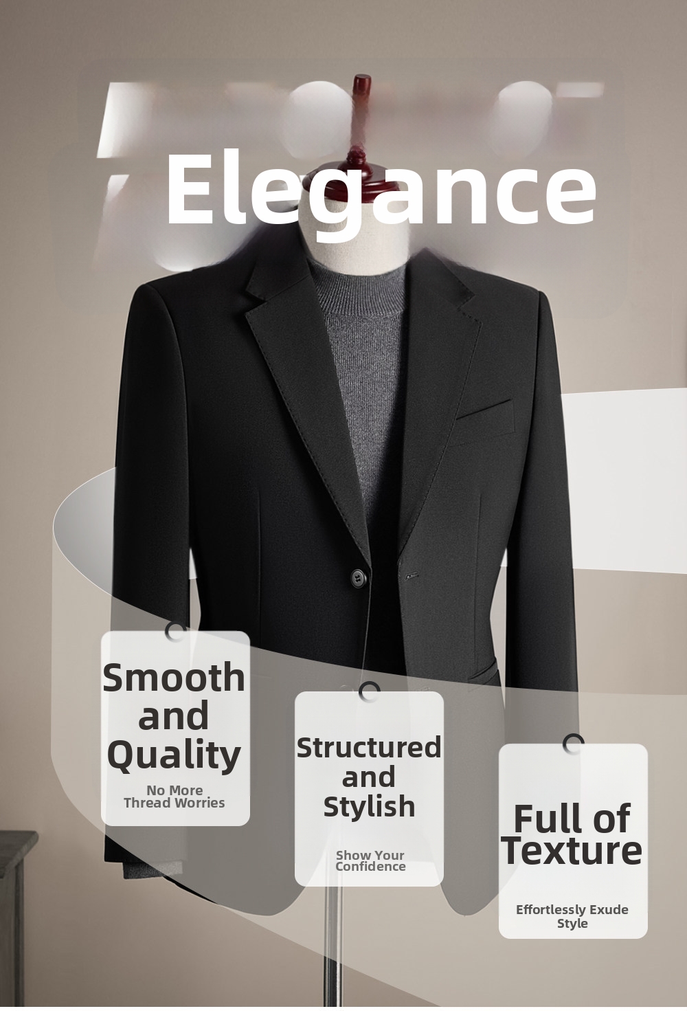 Men's Tailored Blazer Premium Business Casual Jacket For Spring_voghion.com