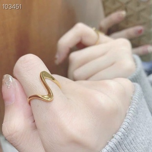 2023 you are my little lucky temperament Net red small wave ring 18K yellow light luxury invincible Joker item