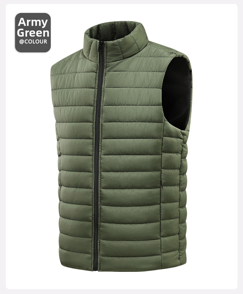 Herren Weste Mit Stehkragen Für Herbst Und Winter Leger_voghion.com