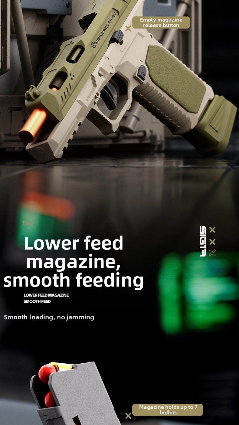 SIG17 Glock pistool replica met patroonuitwerper, zacht pistool, mechanisch automatisch vuurwapen, gevechtsmodel, kinderspeelgoed_voghion.com