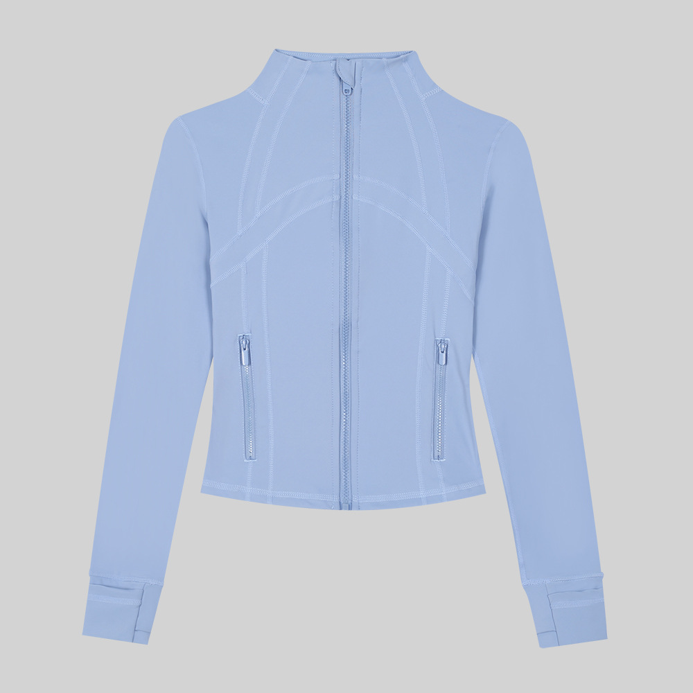 LU Women's Short Sports Stand Collar Jacket Slim Fit Running Fitness Pilates Yoga Clothing_ecoleips.com