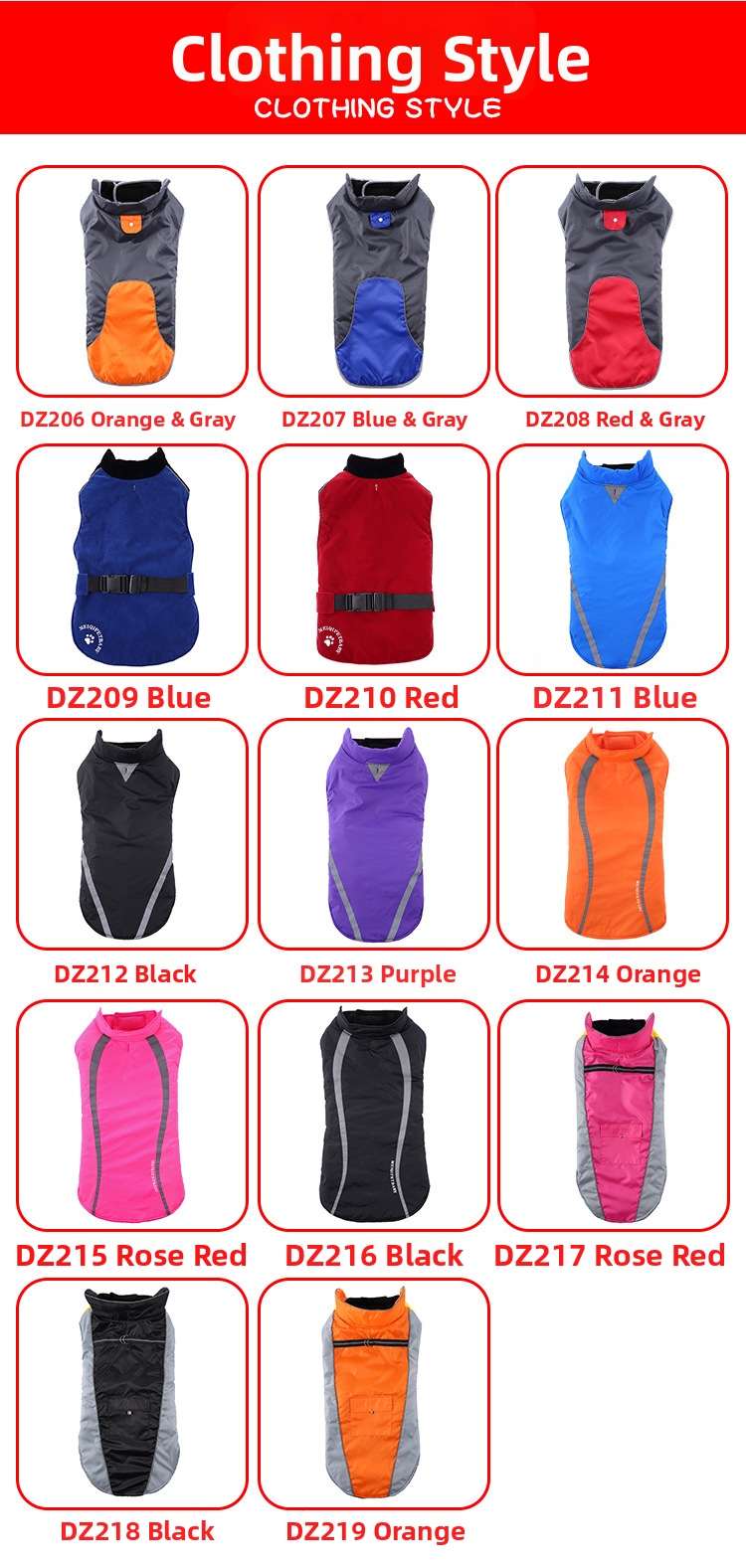 Reflective One Piece Dog Windproof Jacket Large Dog Clothes Adjustable Cotton Winter Clothing_voghion.com
