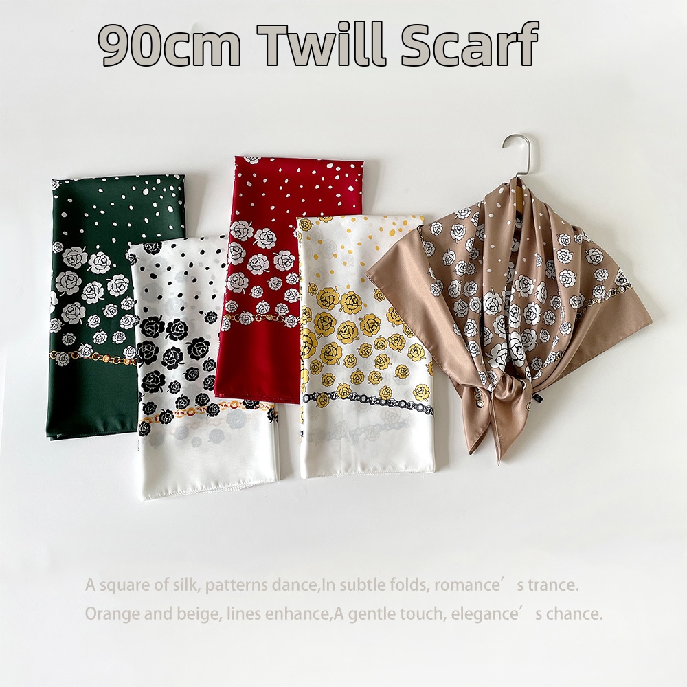 Seidentwill Quadratisches Tuch Damen Modisches Druckhalstuch_voghion.com