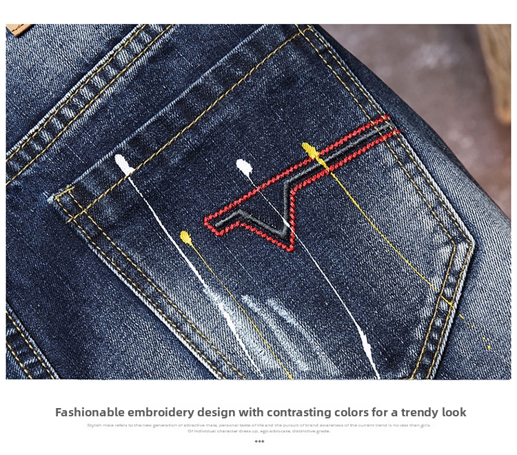 Denim shorts voor heren met scheuren en rechte losse pasvorm_voghion.com