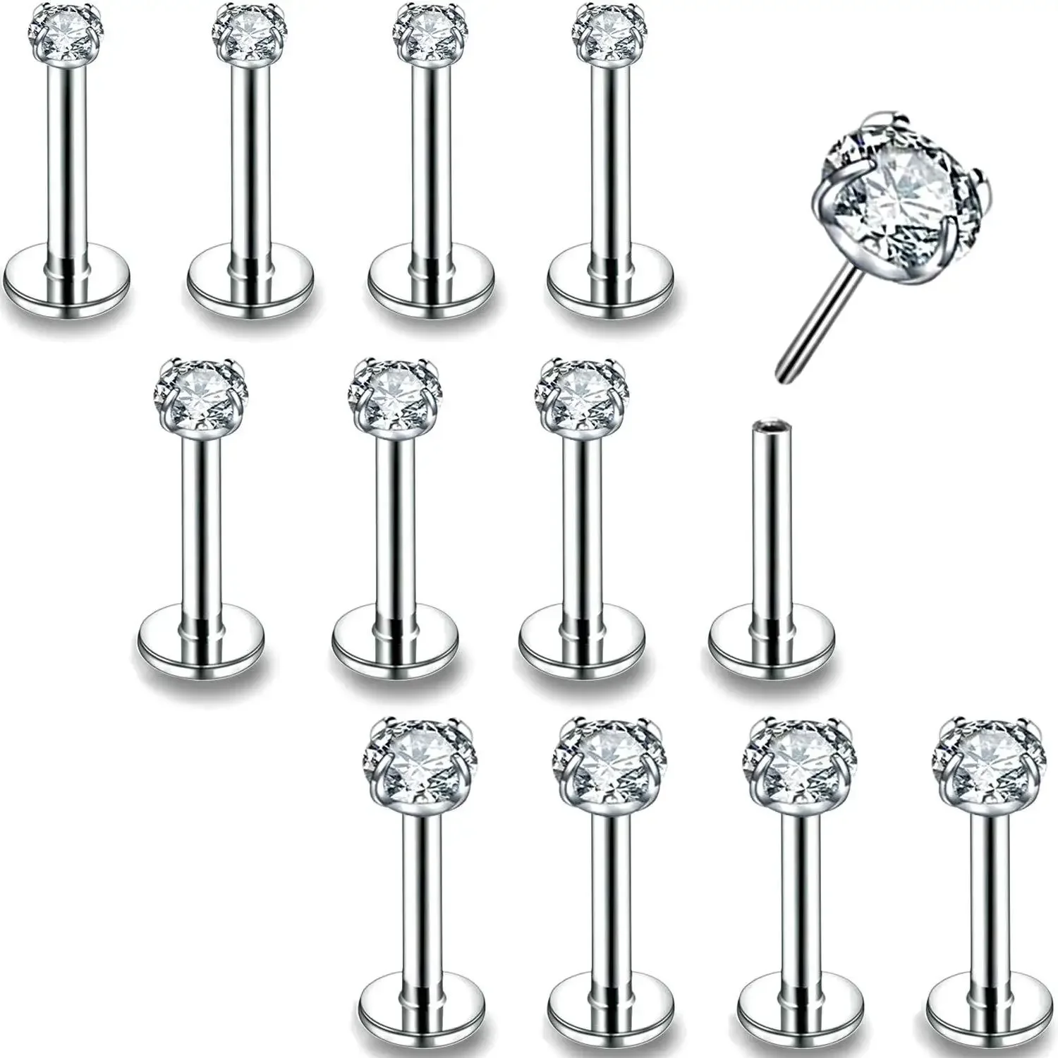 16g1.2mmaaa oxidation vermiculite non -threaded rod plug -in lip lip lip lip ring earrings stainless steel puncture