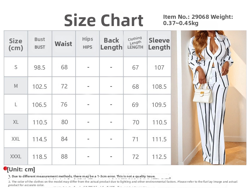 Spring Women's Clothing Striped Lapel Shirt And Trousers Set Casual Simple Clothing_ecoleips.com