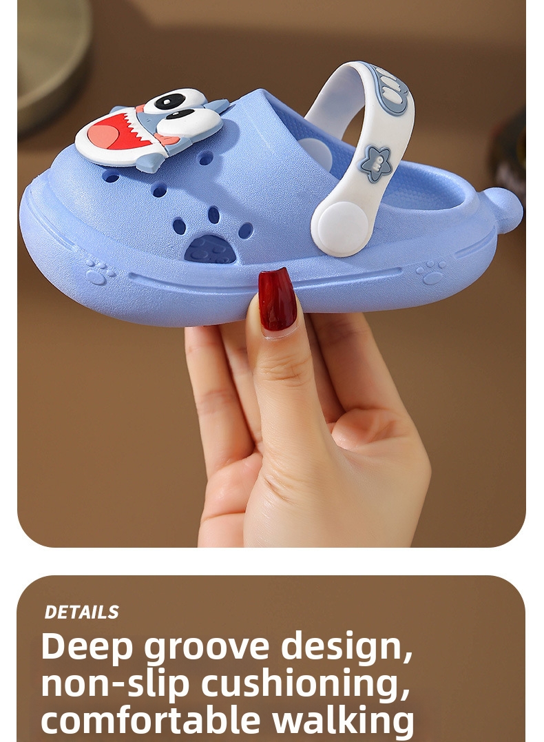 Girls Shark Clogs Soft Soled Non Slip Summer Beach Sandals_voghion.com