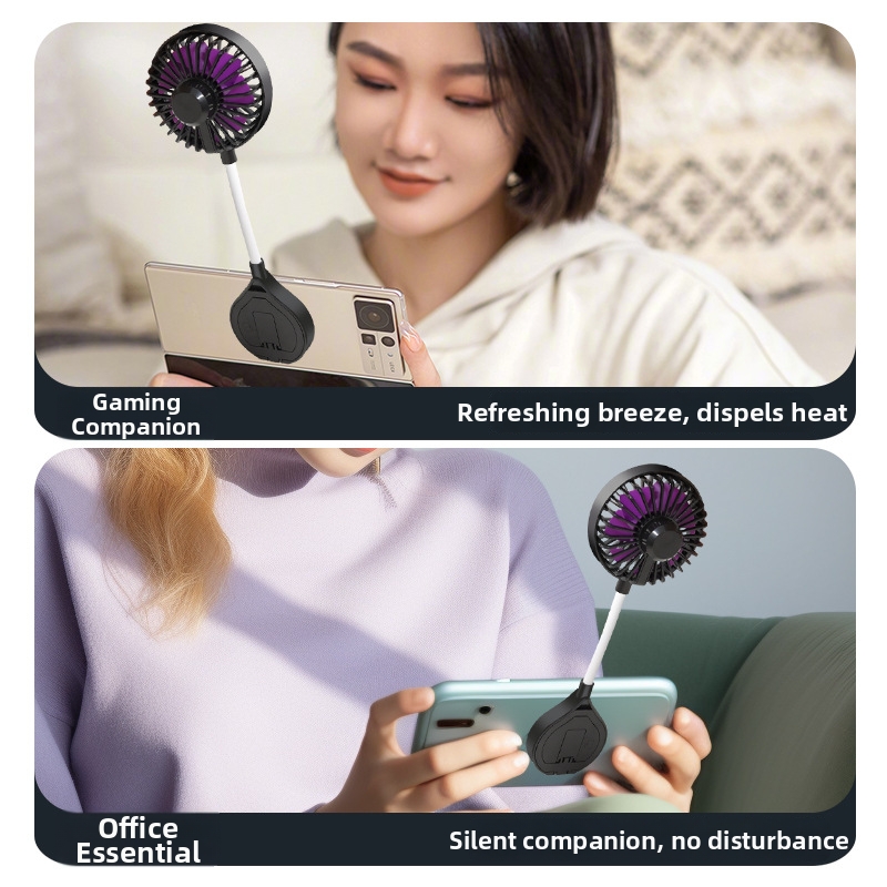 Mufeng Portable Gaming Phone Holder With USB Mini Fan High Power Magnetic Desktop Cooling Fan For Dormitory Quiet Operation_voghion.com
