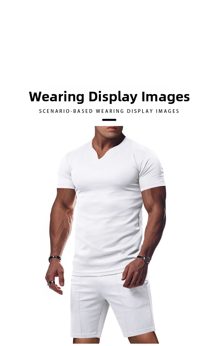 Men's Quick-dry Shorts Set V-neck Jersey Athletic Summer Outfit_voghion.com