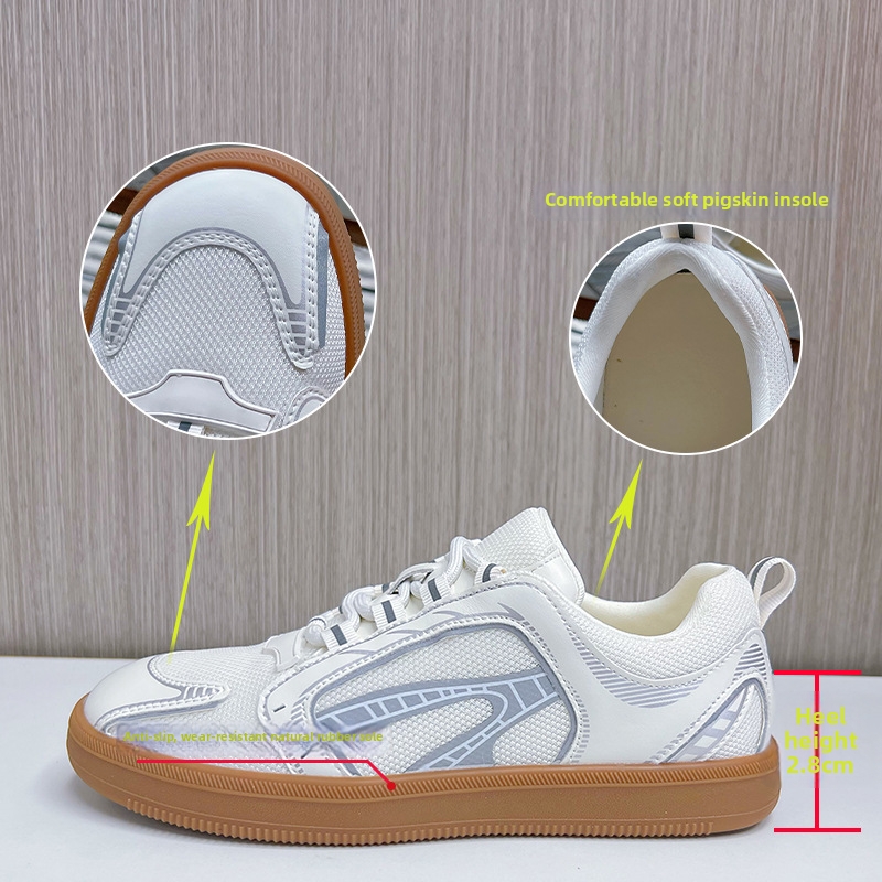 Damesschoenen met hoge hakken van echt leer, zomer 2026, wit, mesh, ademend, casual, veelzijdig, sportschoenen._voghion.com