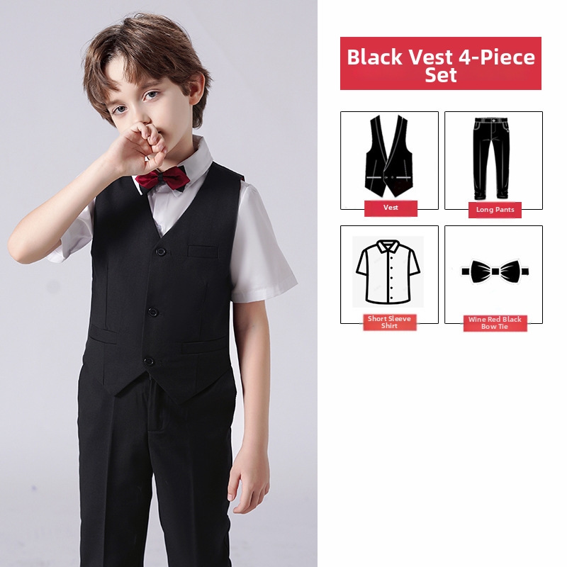 Festliche Kinderkleidung im britischen Stil, Anzugset für Jungen und Blumenmädchen, Outfit für Babys ersten Geburtstag, Bühnenkleidung für junge Kinder_voghion.com