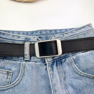 Men's and Women's Belt Men's Casual Trousers Small Belt Non-perforated All-match Decorative Jeans Belt for Men