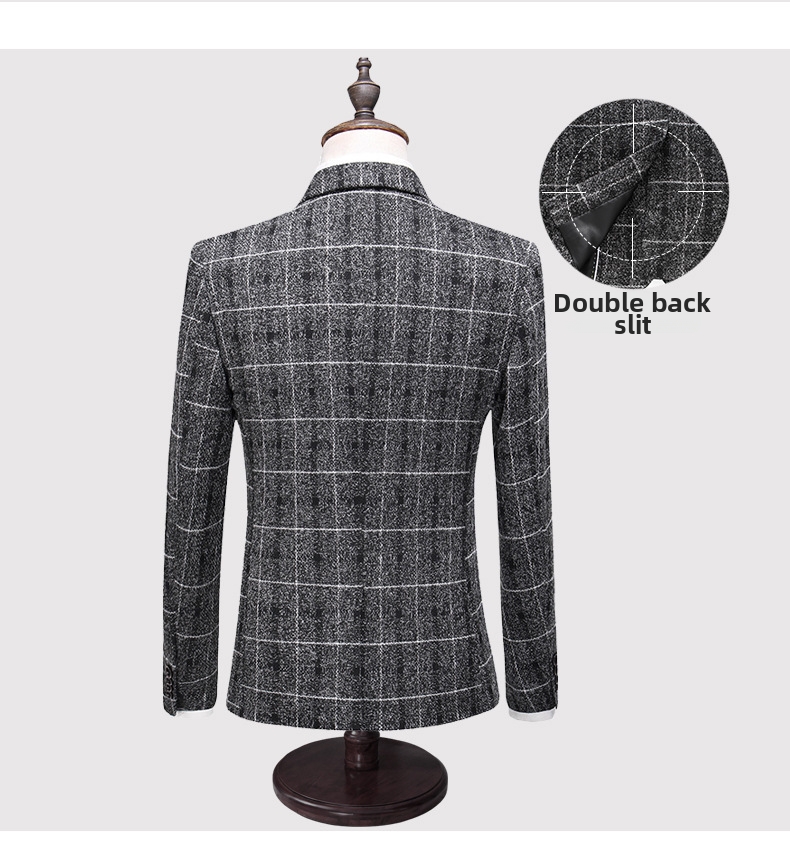Abito uomo 3 pezzi slim fit a quadri elegante per matrimonio_voghion.com